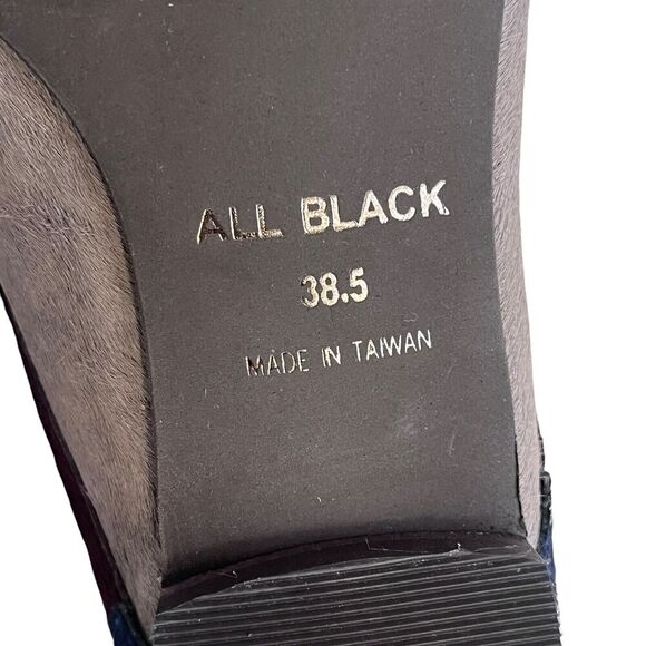 Anthropologie All Black Pointed Pony Hair Oxfords SZ 38.5 / 8. Multi color - Picture 8 of 9